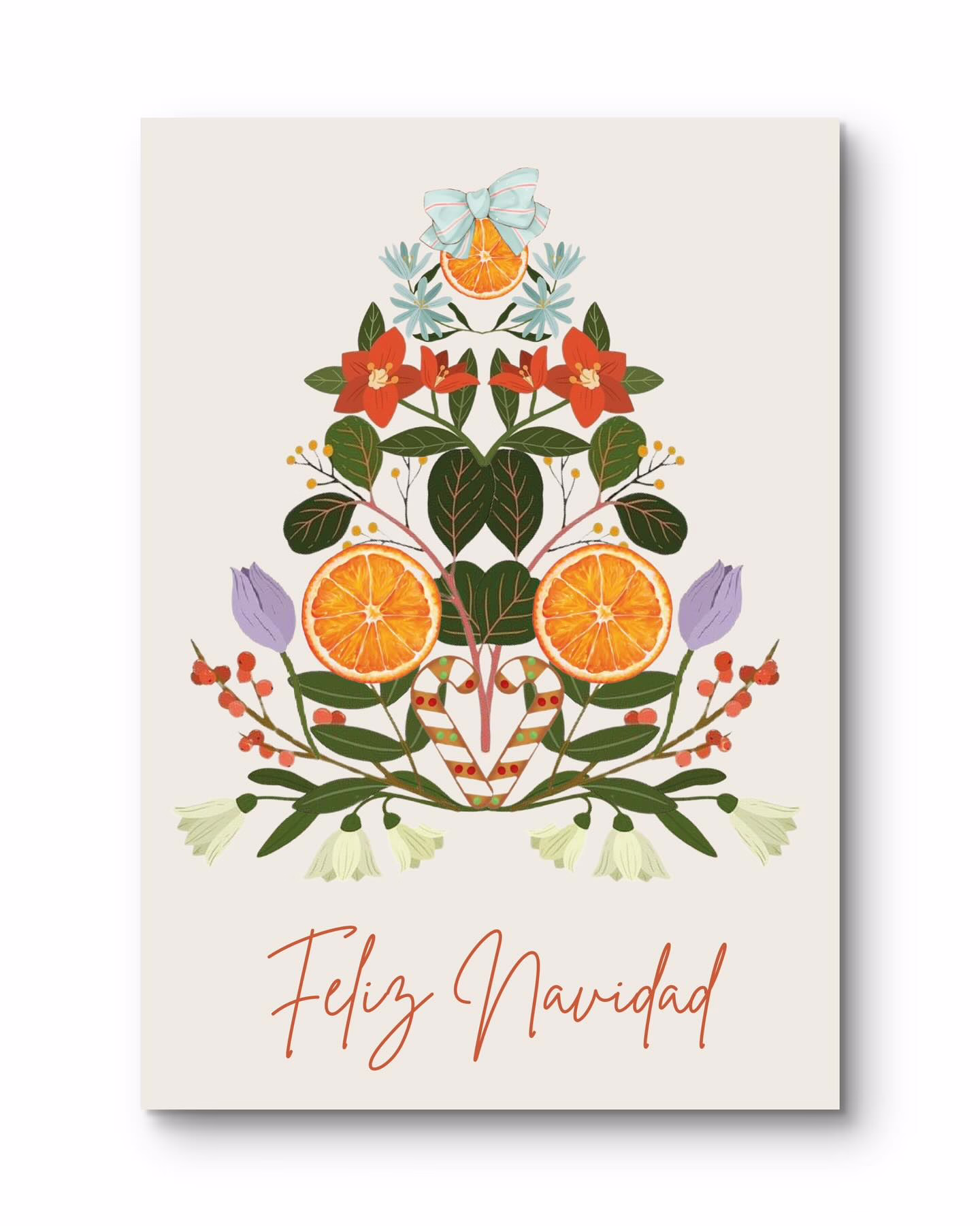 Felicitación navideña floral