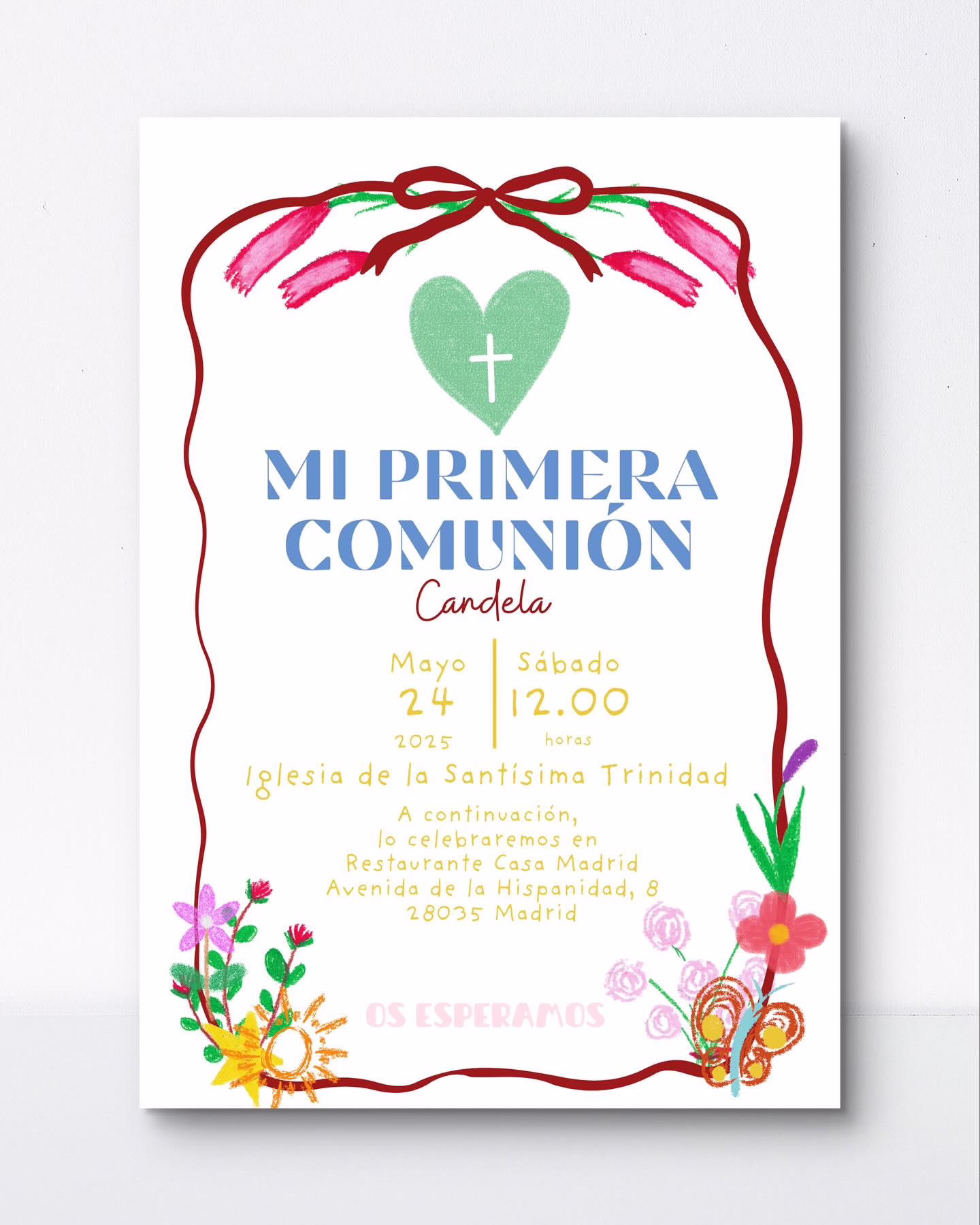 Invitación primera comunión Candela